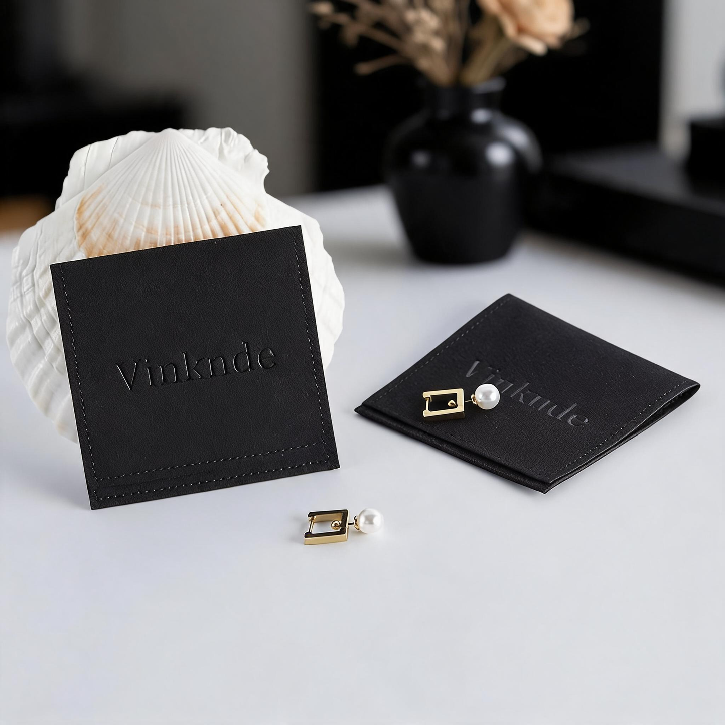 50PCS Soft Suede Drawstring Pouches with Custom Logo, Jewelry Storage Bags, Anti-Scratch Gift Packaging