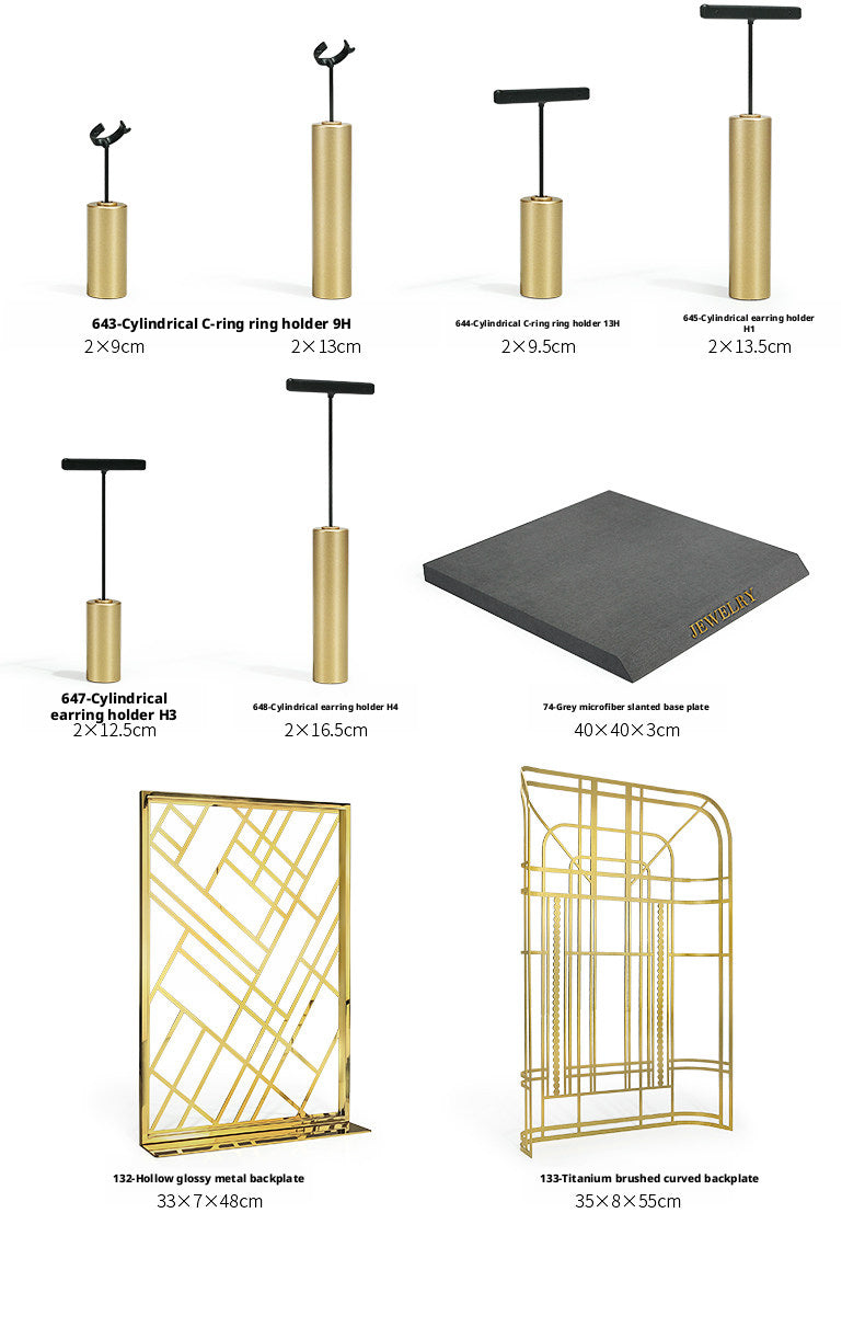 Metal Jewelry Display Stand - 2 Tier Iron Riser for Showcase