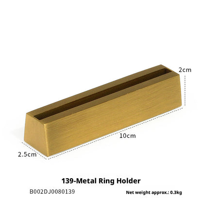 Metal Jewelry Display Stand - 2 Tier Iron Riser for Showcase