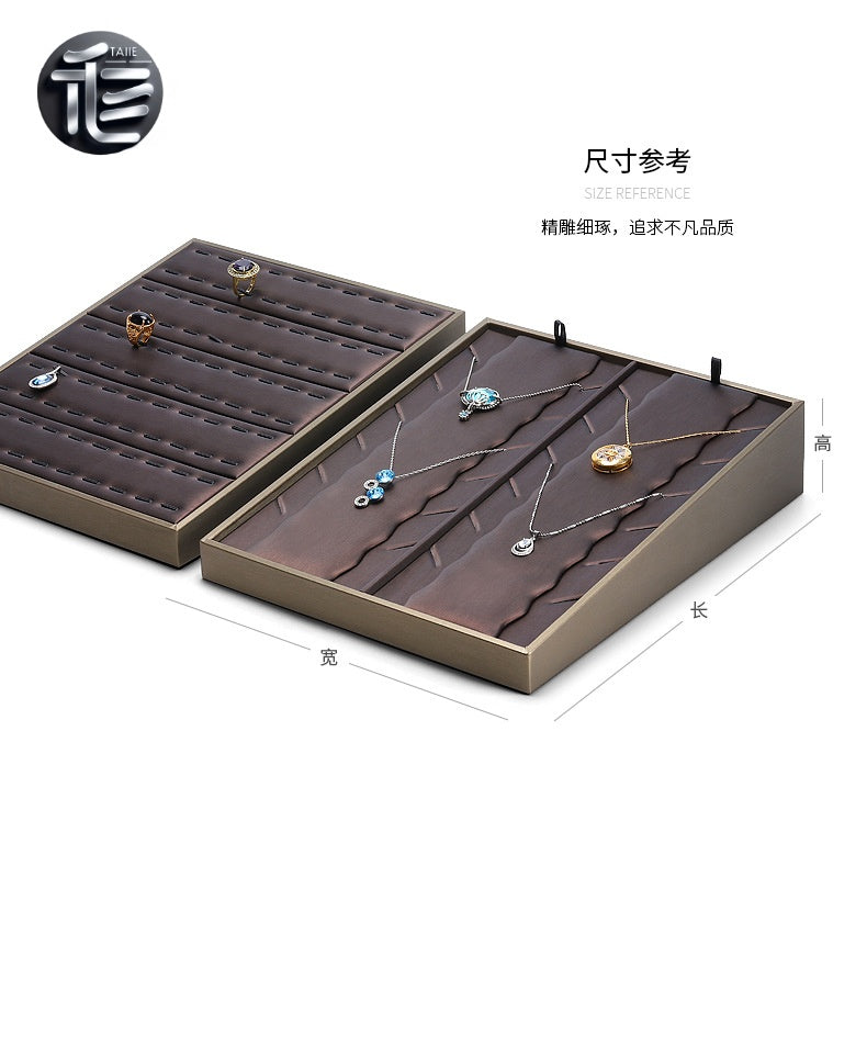 Inclined Jewelry Display Tray: Rings, Earrings, Necklaces, Pendants – Dual Position Stand