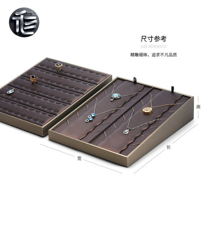 Inclined Jewelry Display Tray: Rings, Earrings, Necklaces, Pendants – Dual Position Stand