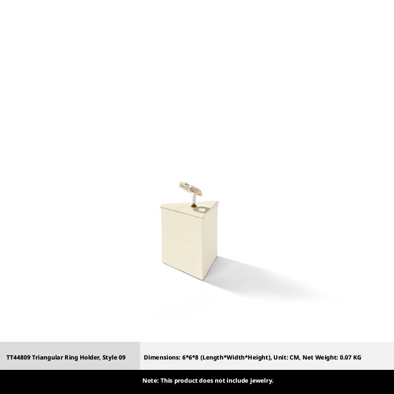 Beige Suede Ring Display Stand with Multi-Level Steps for Vendors
