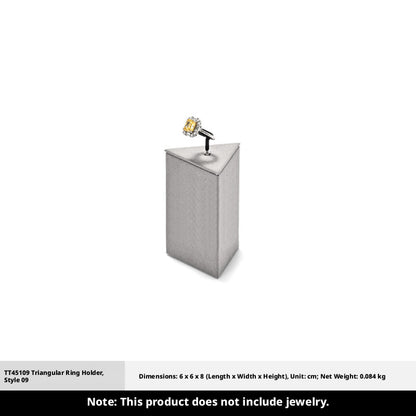 Gray Suede Ring Display Stand with Multi-Level Steps for Vendors