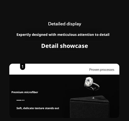 Black Suede Ring Display Stand with Multi-Level Steps for Boutique