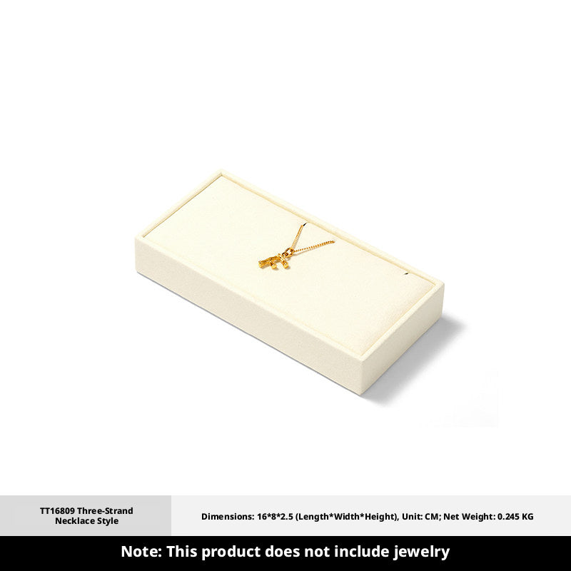 Suede Jewelry Display Stand Set, Tiered Modular Showcase Tray, White Microfiber Props
