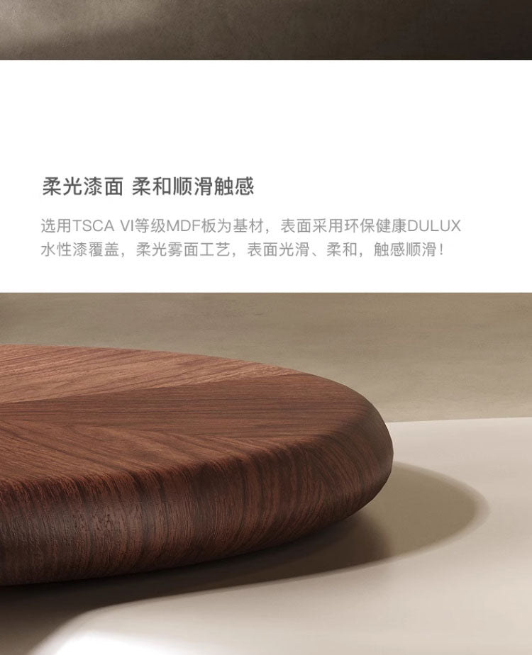 Cobblestone coffee table Modern simple marble can rotate oval designer shaped home low few
