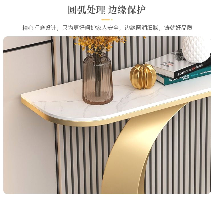 Italian light luxury rock panel porch cabinet facing the door against the wall porch table entry porch table storage shelf narrow table
