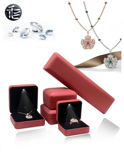 5pcs LED Jewelry Box with Bat Heart Ring for Gothic Proposal and Gift