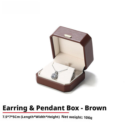 PU Leather Ring Box | Golden Velvet Interior for Engagement
