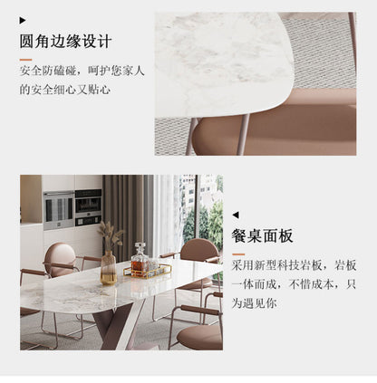 Italian light luxury imported rock plate table modern simple designer inspiration creative rectangular LV letter table
