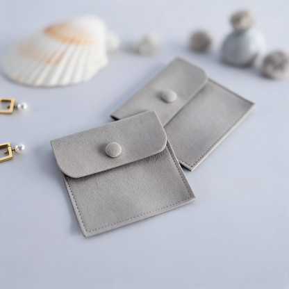 50pcs Custom Suede Jewelry Pouches, Personalized Logo Drawstring Bags, Soft Touch Gifts