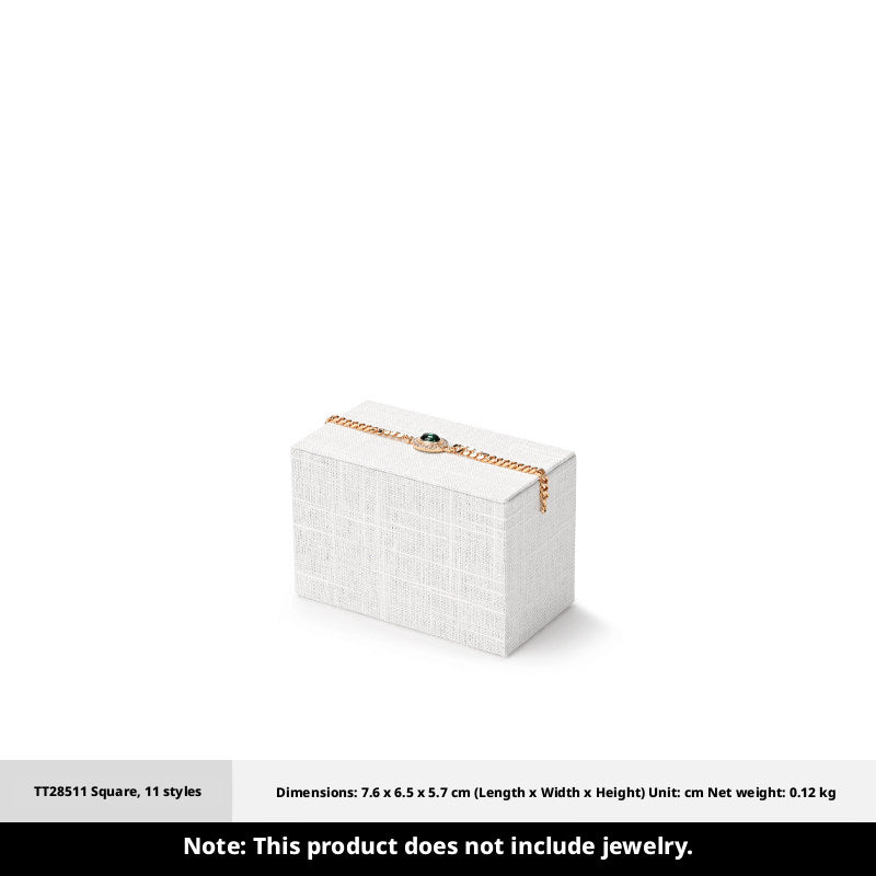 White Linen Jewelry Display Set with Multi-Level Risers for Vendors