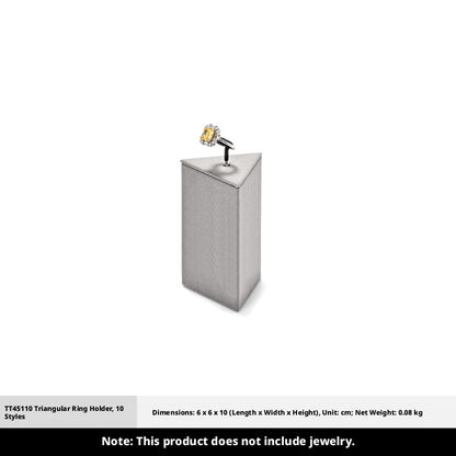 Gray Suede Ring Display Stand with Multi-Level Steps for Vendors