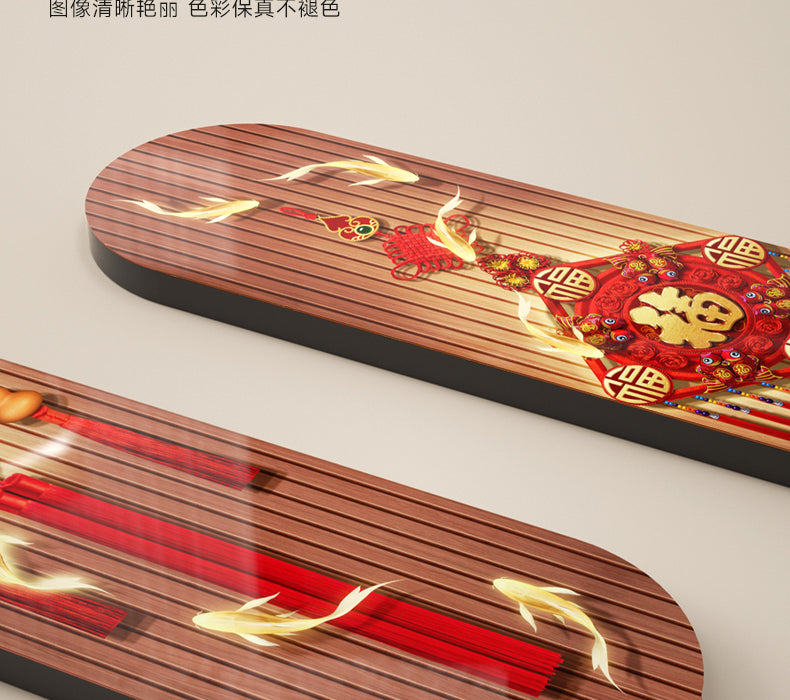 New Chinese nine fish figure porch decorative painting Fu character Chinese knot wall painting festive New Year TV background wall hanging painting
