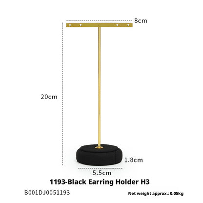 Finger Ring Display Tray - Black Metal Holder for Counter