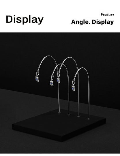 Black Metal Earring Display Stand with Curved Arms for Vendors
