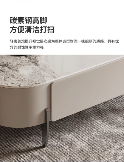 Italian simple rock panel tea table 46 Italian small living room can lift storage tea table household multi-functional tea table