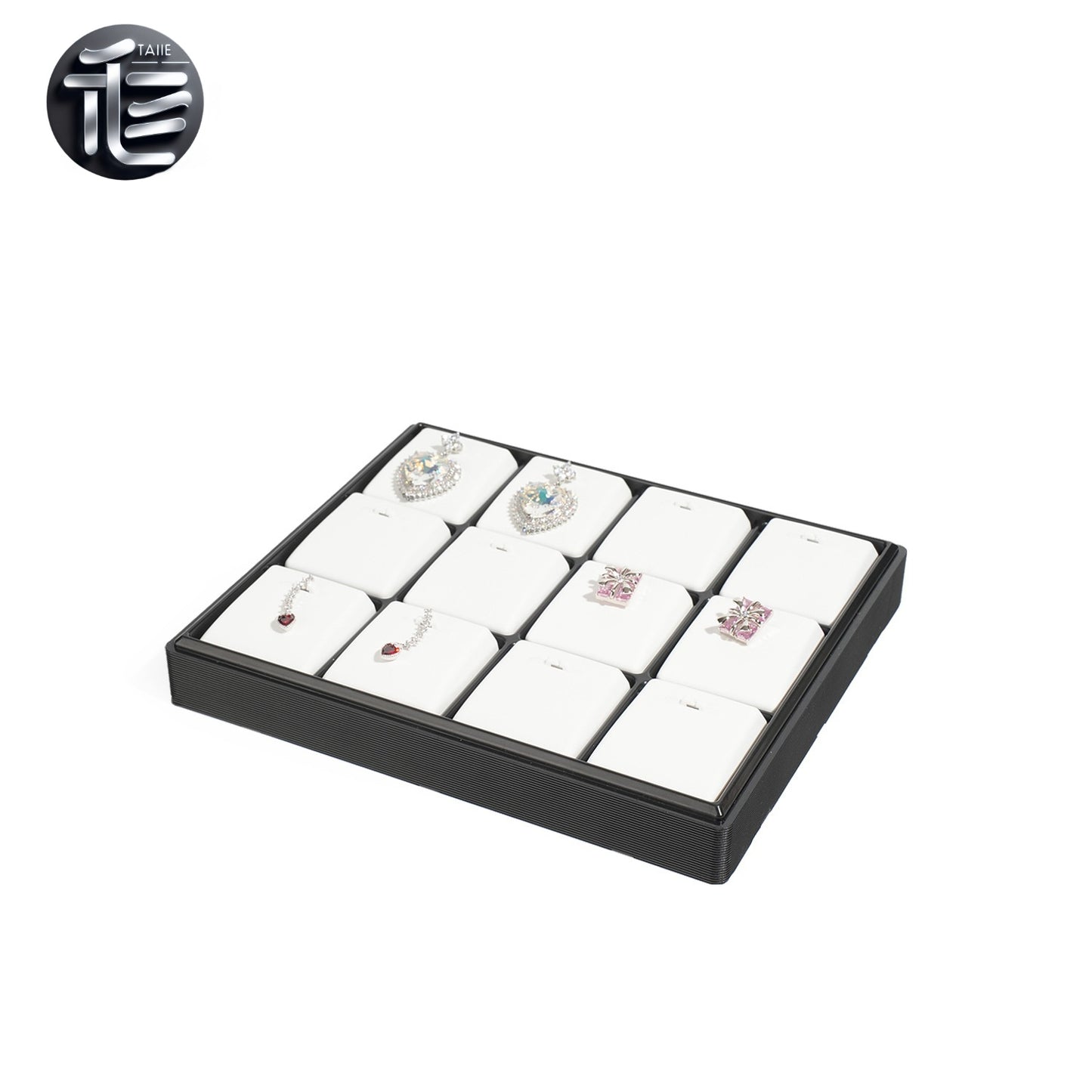 Stackable Plastic Jewelry Display Tray Organizer: 12 or 20 Slot Ring Stud Necklace Storage