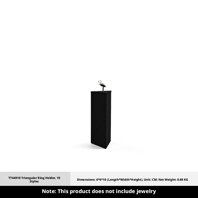 Black Suede Ring Display Stand with Multi-Level Steps for Boutique