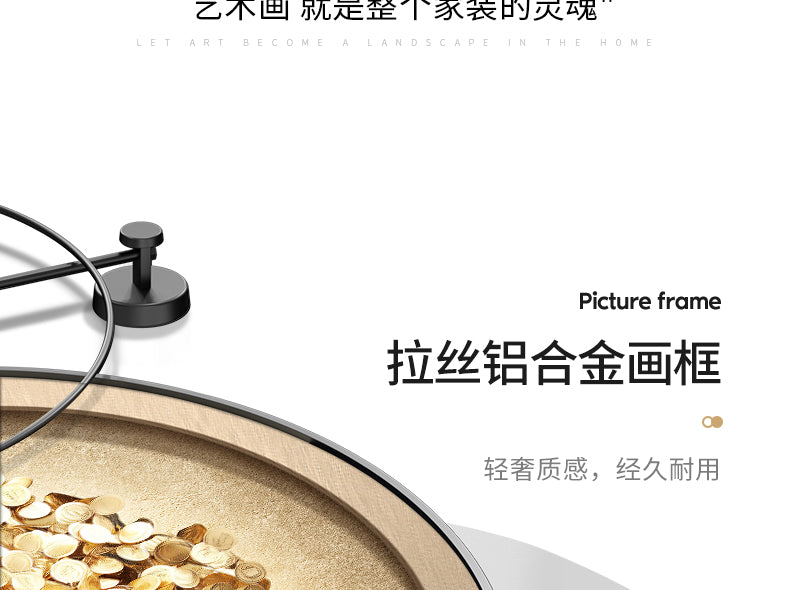 Fortune tree restaurant decoration painting light luxury luxury sense table clock hanging painting atmospheric living room wall clock mural wall clock