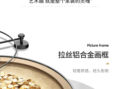 Fortune tree restaurant decoration painting light luxury luxury sense table clock hanging painting atmospheric living room wall clock mural wall clock