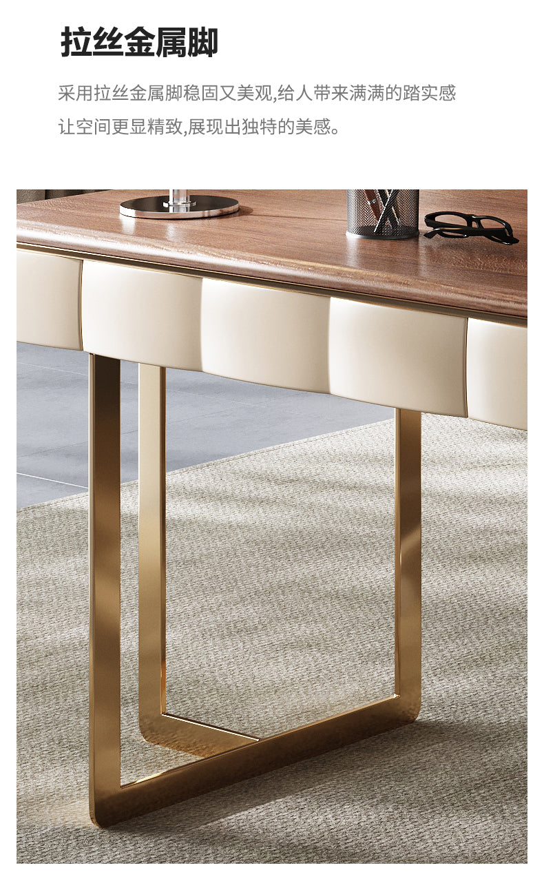 Italian minimalist solid wood desk simple modern northern Europe light luxury high-end study desk designer computer desk