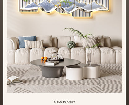 Stone to run the restaurant decorative painting wall clock modern light luxury living room clock hanging painting advanced sense wall lamp