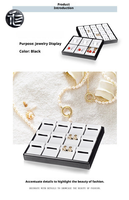 Stackable Plastic Jewelry Display Tray Organizer: 12 or 20 Slot Ring Stud Necklace Storage