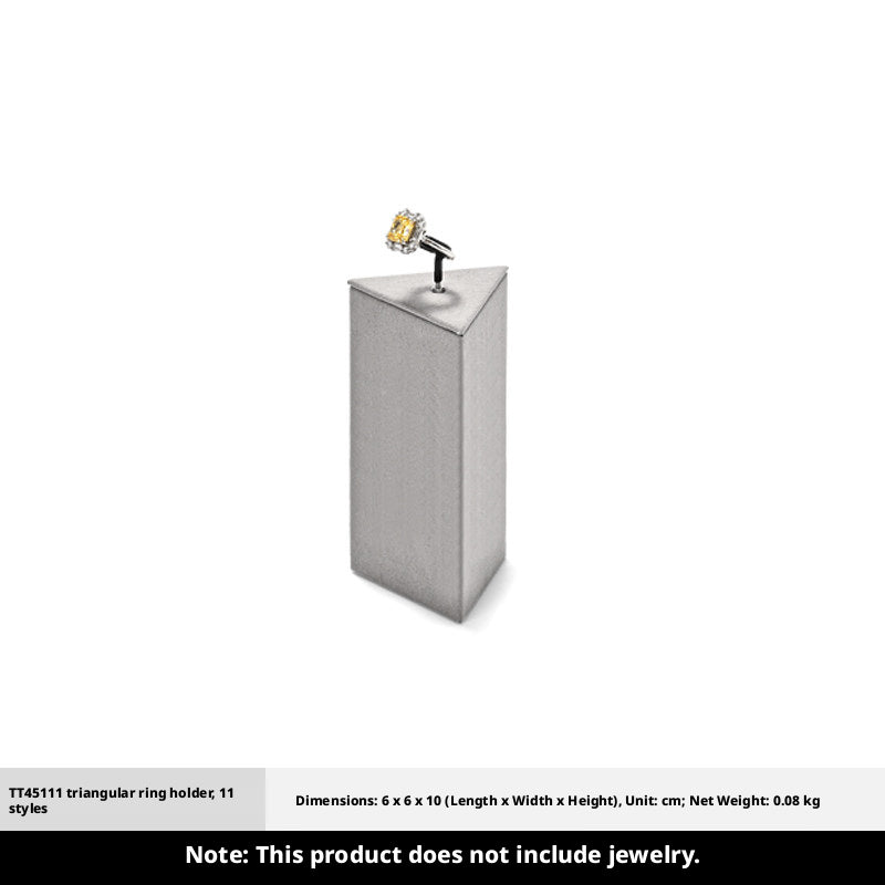 Gray Suede Ring Display Stand with Multi-Level Steps for Vendors