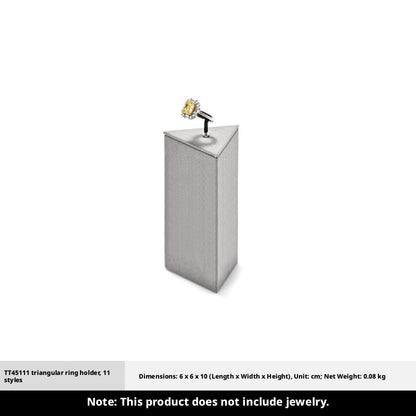 Gray Suede Ring Display Stand with Multi-Level Steps for Vendors