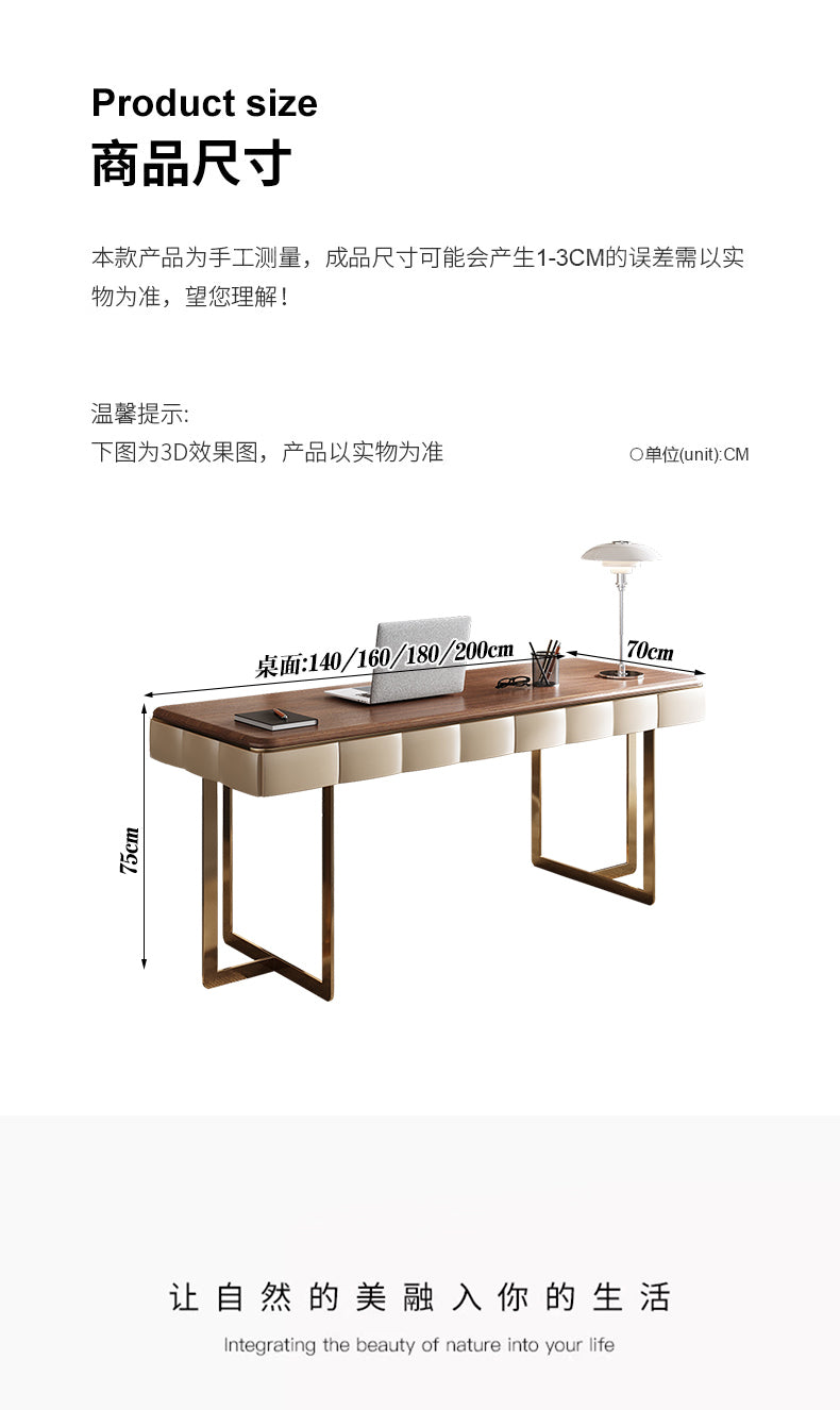 Italian minimalist solid wood desk simple modern northern Europe light luxury high-end study desk designer computer desk