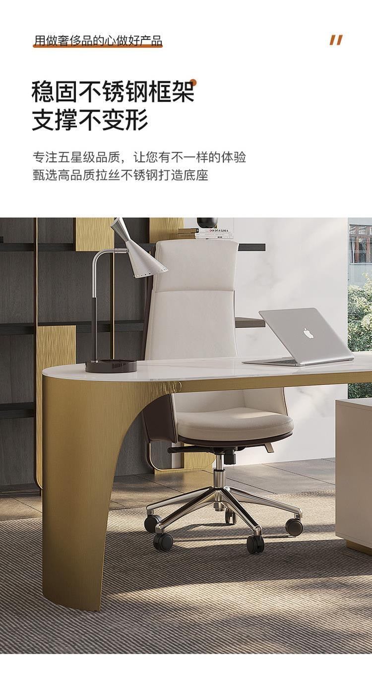 Light luxury desk Italian minimalist Nordic study desk modern simple office computer writing desk bookcase