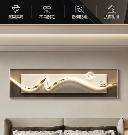 Modern light luxury bedroom painting bedside decoration painting advanced sense simple abstract room master bedroom background wall horizontal plate hanging painting