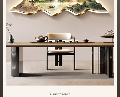Backed by a mountain sofa background wall hanging painting Cornucopia living room decorative painting landscape painting light luxury high sense of wall painting