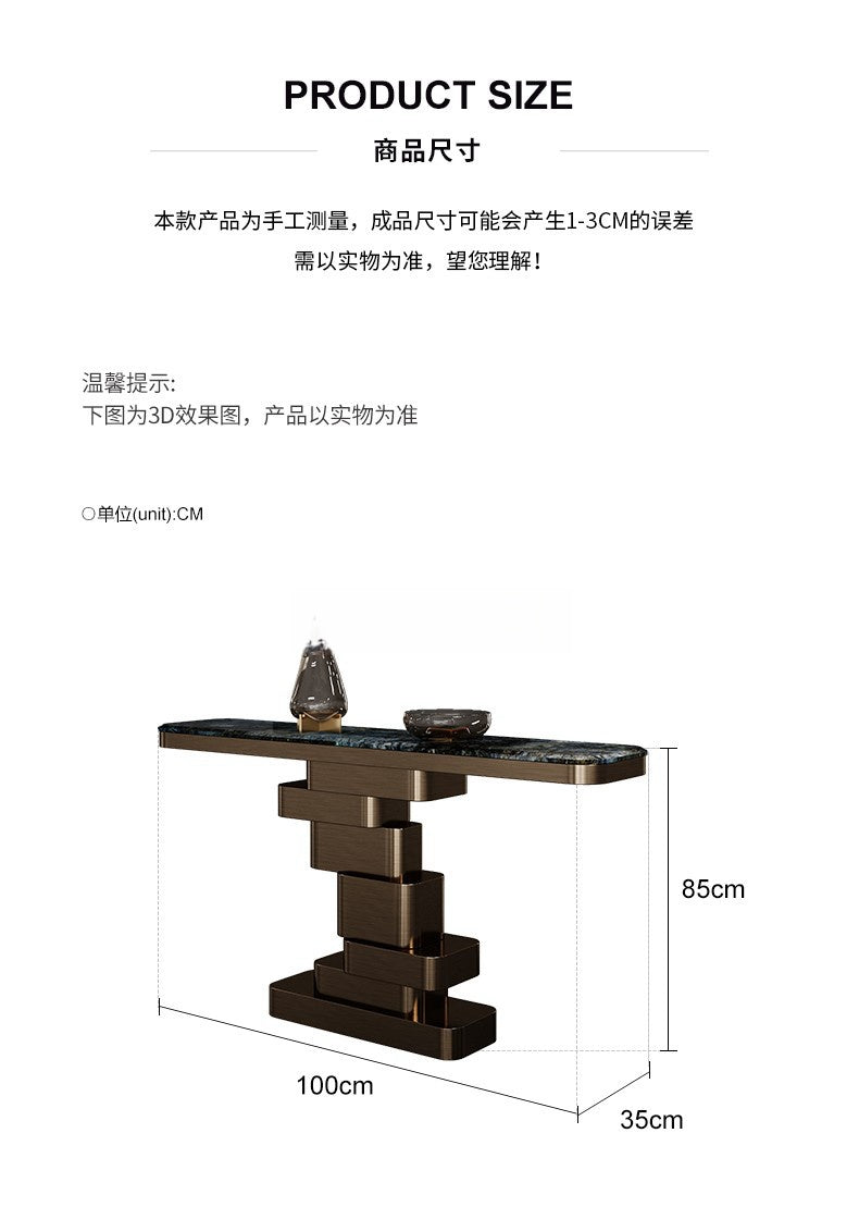 Nordic light luxury simple stainless steel marble porch home foyer villa model room high sense of art against the wall