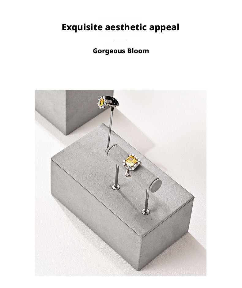 Gray Suede Jewelry Display Stand Set with Metal Arms for Vendors