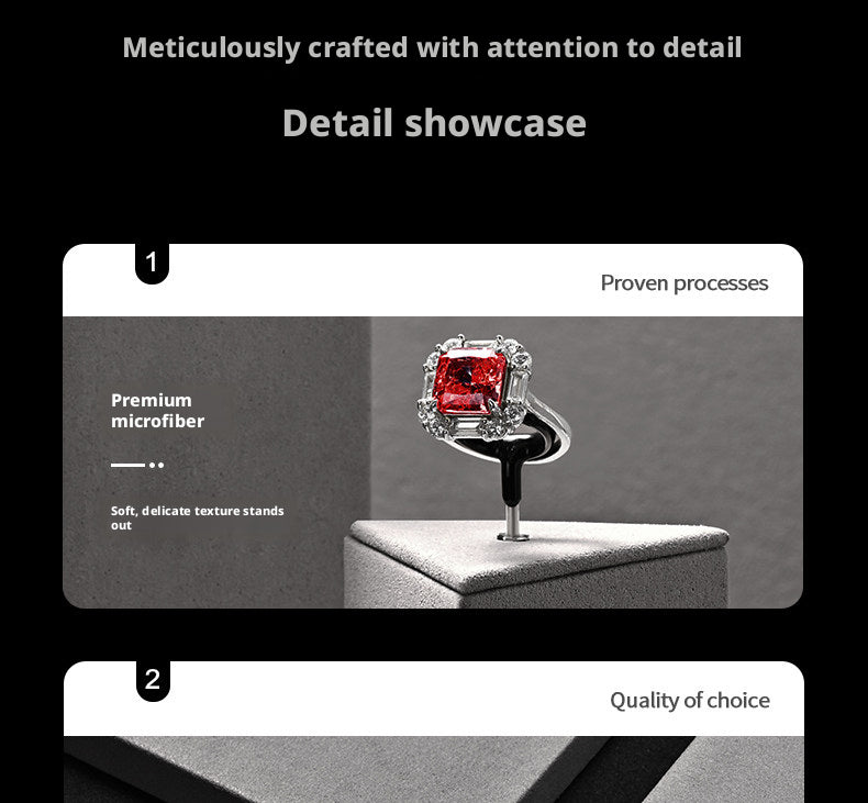 Gray Suede Ring Display Stand with Multi-Level Steps for Vendors