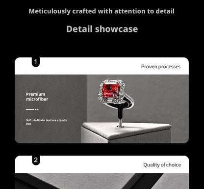 Gray Suede Ring Display Stand with Multi-Level Steps for Vendors