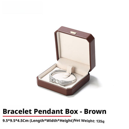 PU Leather Ring Box | Golden Velvet Interior for Engagement