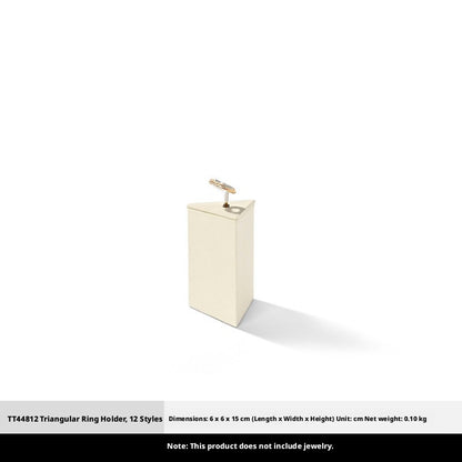 Beige Suede Ring Display Stand with Multi-Level Steps for Vendors