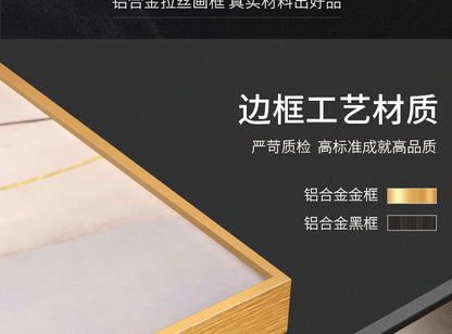 Light luxury stone to run the living room decorative painting wall clock 2025 new clock advanced sense sofa background wall hanging painting