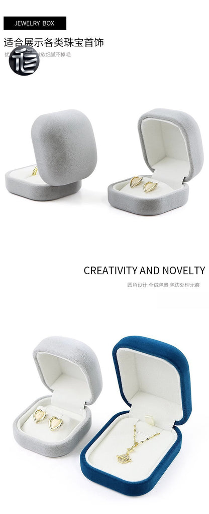 Engagement Ring Box Velvet – Wedding Ring Holder for Proposal, Luxury Heart-Shaped Jewelry Gift Box,Custom Jewelry Box for Small Business