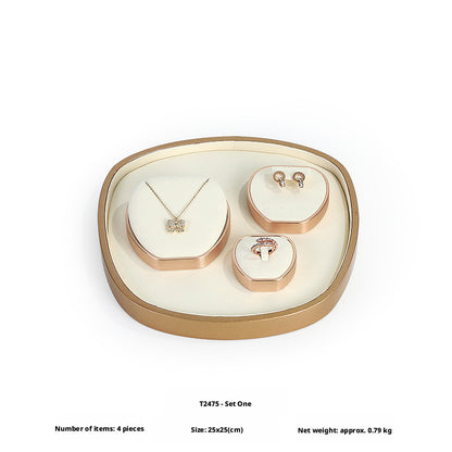 Rose Gold Suede Jewelry Display Stands & Trays for Boutique