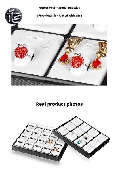 Stackable Plastic Jewelry Display Tray Organizer: 12 or 20 Slot Ring Stud Necklace Storage