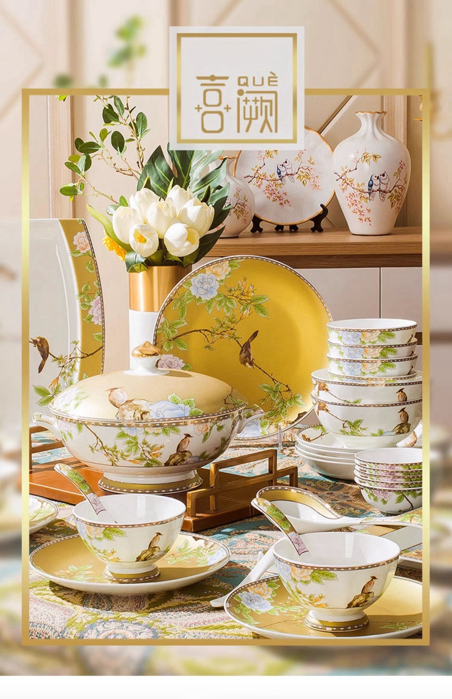 Rice bowl home 12 with Chinese dish set Jingdezhen bone China tableware set ceramic