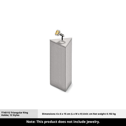 Gray Suede Ring Display Stand with Multi-Level Steps for Vendors
