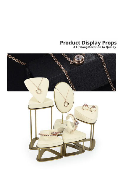 Minimalist Gold Metal Riser - Geometric Display for Shop
