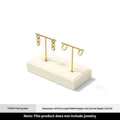 Suede Jewelry Display Stand Set, Tiered Modular Showcase Tray, White Microfiber Props