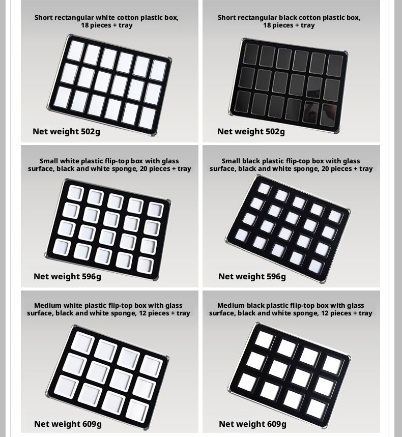 Lightweight Aluminum Tray with Clear Plastic Gemstone Box – Velvet-Flocked Sponge Insert,