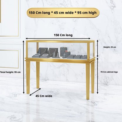 Minimalist Countertop Jewelry Display - Stainless Steel Showcase Stand for Boutiques Jewelry cabinet